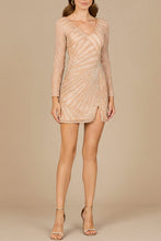 Load image into Gallery viewer, Long Sleeve V-Neck Cocktail Dress