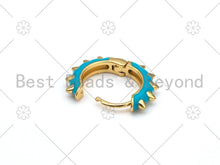 Load image into Gallery viewer, Enamel Spike Huggie Earring, 4x23mm,Sku#J324