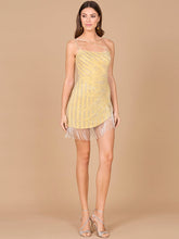 Load image into Gallery viewer, One Shoulder Fringe Short Dress