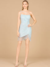 Load image into Gallery viewer, One Shoulder Fringe Short Dress