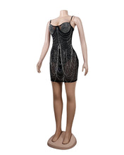 Load image into Gallery viewer, Sexy Slim Fit Rhinestone Tassel Dress