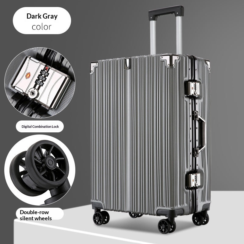Premium Aluminum Frame Luggage - Rivet-Reinforced Travel Suitcase with Spinner Wheels