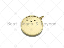 Load image into Gallery viewer, CZ Micro Pave Moutain Star Moon On Round Coin Pendant,Cubic Zirconia Silver/Gold Charm, Necklace Bracelet Charm Pendant, 22x25mm, Sku#L540