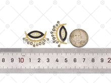 Load image into Gallery viewer, CZ Micro Pave Black Enamel Evil Eye With Teardrop Shape Pendant, 18K Gold Filled Evil Eye Charm, Necklace Pendant,19x30mm, Sku#L633