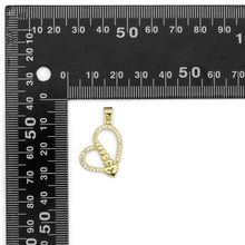 Load image into Gallery viewer, Gold CZ Unbalanced String Heart Charm, Sku#LK879
