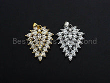 Load image into Gallery viewer, CZ Micro Pave Triangle Shape Pendant, Cubic Zirconia Taper Shape Pendant, Silver/Gold Tone, 24x31mm, Sku#FH64