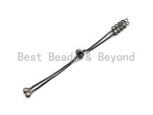 Load image into Gallery viewer, New Style Sliding adjustable Half finished bracelet,Box chain with CZ Stud, rubber stopper beads, link findings, sku# Z628