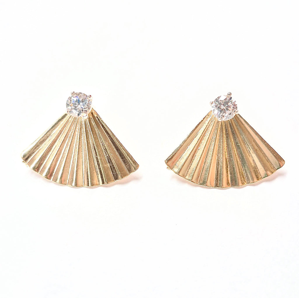 Secret Fan Ear Jacket stud earrings