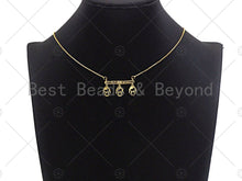 Load image into Gallery viewer, 18K Shiny Gold Friends Connector Pendant, Fridends Necklace pendant, Girl Charm, Personalized Charm, Pave pendant, 18x30mm, sku#LK15