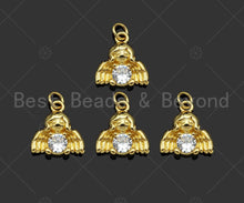 Load image into Gallery viewer, Gold Filled CZ Micro Pave Cute Angel Shape Pendant,18K Gold Filled Angel Charm, Necklace Bracelet Charm Pendant,15x14mm,Sku#LK343