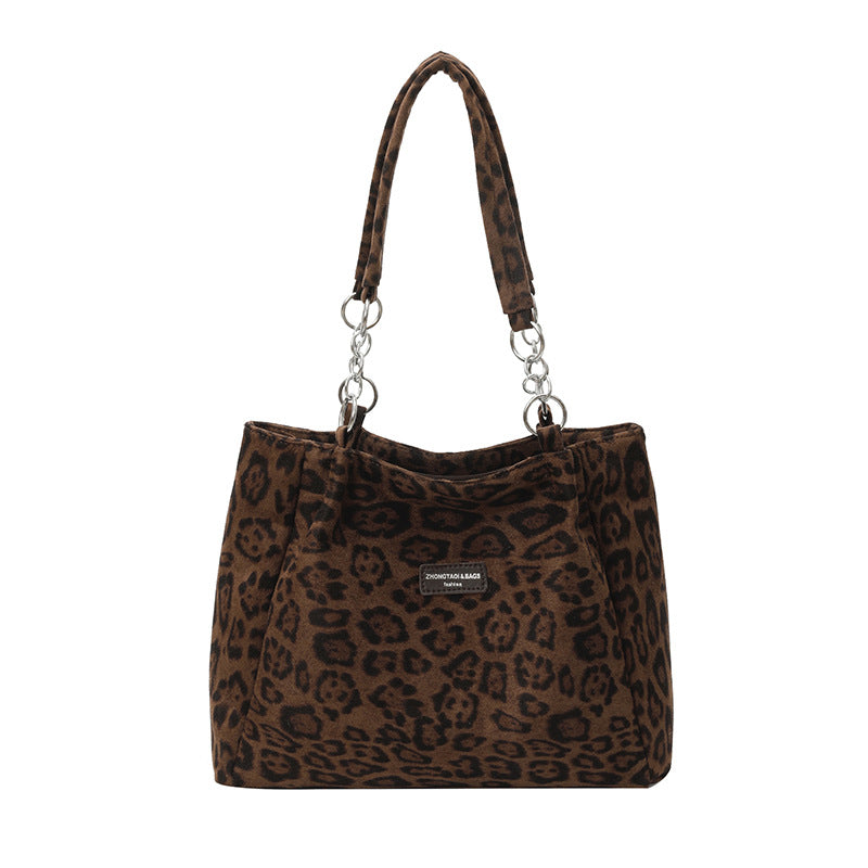 Leopard Print Tote Bag For Women – PU Leather Shoulder Bag | Trendy 2025 Style