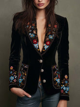 Load image into Gallery viewer, Long Sleeve Solid Color Stitching Lace Pleuche Coat