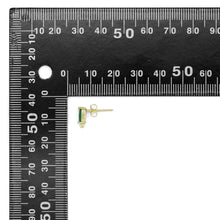 Load image into Gallery viewer, Green Clear Rectangle CZ Gold Stud Earrings with hoop, Sku#LX388