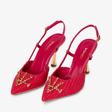 Load image into Gallery viewer, The Luna Fuchsia Leather Slingback Women Sandal