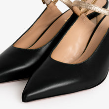 Load image into Gallery viewer, The Pompei Black Leather Slingback Women Sandal