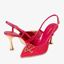 Load image into Gallery viewer, The Luna Fuchsia Leather Slingback Women Sandal