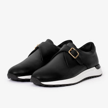 Load image into Gallery viewer, The Luxe Black Buffalo Leather Women Sneaker