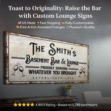 Load image into Gallery viewer, Basement Bar And Lounge Sign X
