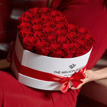 Load image into Gallery viewer, Heart White Box | Red Roses