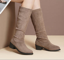 Load image into Gallery viewer, Women's Chunky Heel Over-the-Knee Boots – Pointed Toe Waterproof Fall Winter Boots