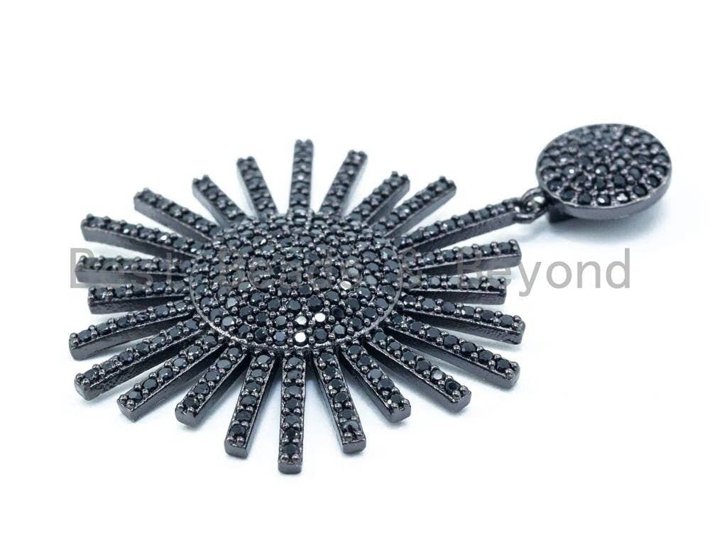 CZ Black Rhodium Micro Pave Starburst Pendant,sku#L75