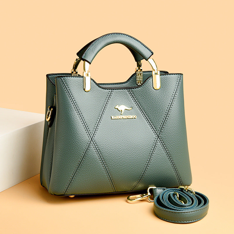 Women's High-Capacity Tote Bag & Shoulder Bag – PU Leather Plaid Crossbody Handbag