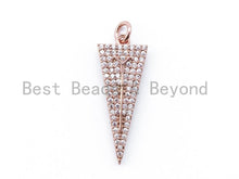 Load image into Gallery viewer, CZ Micro Pave Triangular Pendant/Charm, Cubic Zirconia Charm,31x11mm, sku#F96