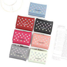 Load image into Gallery viewer, Three-Fold Wallet with Hollowed-Out Heart Design