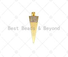 Load image into Gallery viewer, CZ Micro Pave 3D Pyramid Shape Pendant/Charm,18K Dainty Gold Charm, Necklace Bracelet Charm Pendant,10x33mm,Sku#LK301