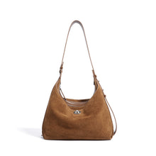 Load image into Gallery viewer, Genuine Cowhide Suede Bucket Bag - Versatile Chain Crossbody Shoulder Bag for Women