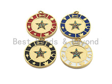 Load image into Gallery viewer, Enamel Star On Coin Charms,Enamel Pendant,Enamel Coin Pendant, Oil Drop jewelry Findings,29x32mm,sku#F936
