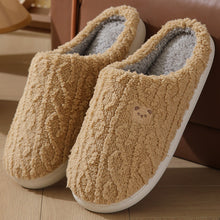 Load image into Gallery viewer, Thick-Soled Plaid Plush Slippers