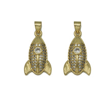 Load image into Gallery viewer, Gold CZ Rocket Charm, Sku#LK687