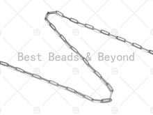 Load image into Gallery viewer, 4x12mm Stainless Steel Paperclip Chain by Yard, Silver Unfinished Jewelry Chains, Wholesale Paper Clip Chain, non-tarnishing Chain, sku#A99