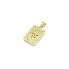 Load image into Gallery viewer, CZ Star Radical Rectangle Dog tag Charm, Sku#LX363