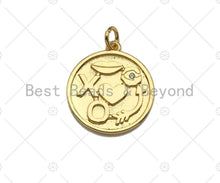 Load image into Gallery viewer, Gold Silver XO heart Lip Arrow charm,  Sku#L382