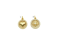 Load image into Gallery viewer, CZ Heart and North Star Charm, Sku#JL88