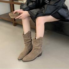 Load image into Gallery viewer, Women's British-Style Chunky-Heel Ankle Boots - Waterproof Casual Flat Boots