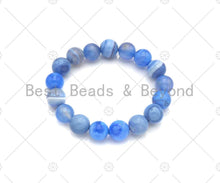 Load image into Gallery viewer, Natural Blue Banded Agate Stretchy Bracelet,SKU#EF12c