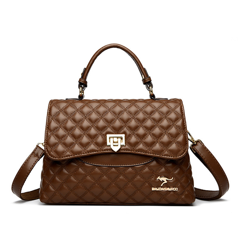 Diamond-Quilted PU Leather Crossbody Shoulder Bag – Streetwear Everyday Handbag for Women