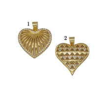 Load image into Gallery viewer, Gold CZ Hollow Fav Heart Charm, Sku#JL132