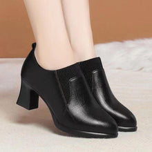 Load image into Gallery viewer, Women's Open-Toe Woven Stiletto Heels – Microfiber Leather Low Heel Shoes
