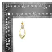 Load image into Gallery viewer, Gold Silver Clear CZ Teardrop Shape Earrings, Sku#A343