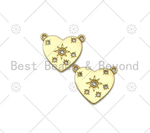 Load image into Gallery viewer, CZ Micro Pave Five Point Star On Heart Shape Pendant,18K Gold Filled Star Charm, Necklace Bracelet Charm Pendant,19x16mm,Sku#LK403
