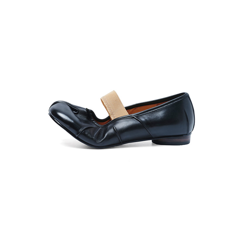 Full Grain Leather Tabi Mary Jane Flats