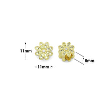 Load image into Gallery viewer, CZ Gold Daisy Flower Large hole Spacer Bead Charm, Sku#LK1202