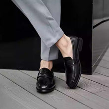 Load image into Gallery viewer, Men's British-Style Square Toe Loafers | Full-Grain Cowhide Slip-On Boat Shoes