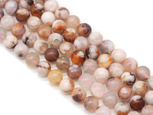 Load image into Gallery viewer, Genuine Cherry Blossom Agate Round Smooth Beads, Sku#U1351