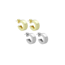 Load image into Gallery viewer, Plain Gold Silver Huggie Earrings, Sku#LD563