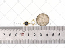 Load image into Gallery viewer, Colorful CZ Micro Pave Round Shape Connector,18K Gold Filled Links, Necklace Bracelet Charm,7x12mm,Sku#LK480
